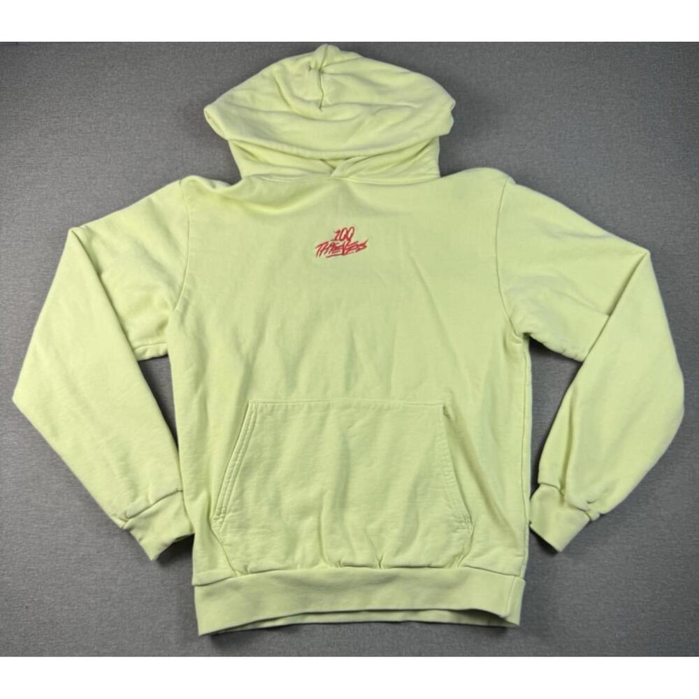 100 Thieves Hoodie Sweatshirt Enter Infinity 2021 Yellow Pullover Men's Sz Small